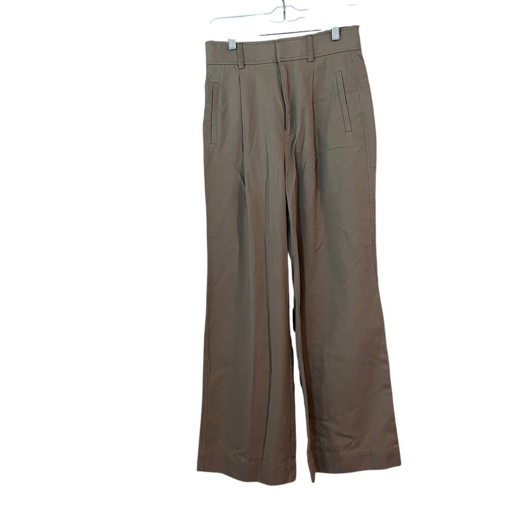 Everlane The Way High Drape Pant Tan Brown High Waist Wide Leg Trousers 2 Short